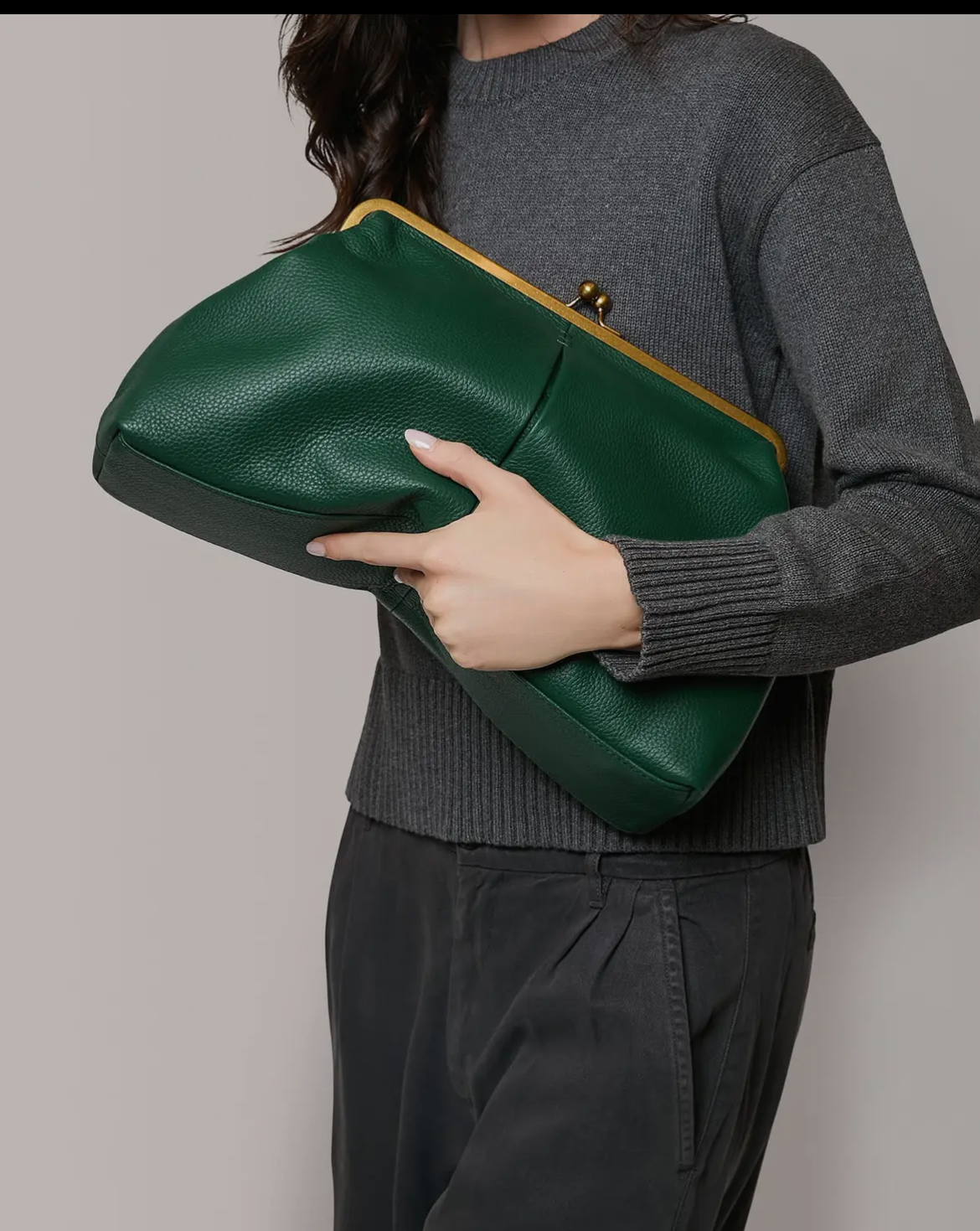 Large leather Clutch